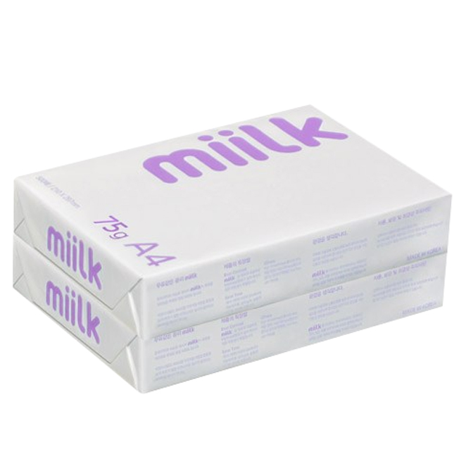 한국제지 밀크 복사용지, A4, 1000매입