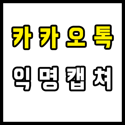 카톡 익명 캡쳐, 이름과 프로필을 모자이크로 가리기