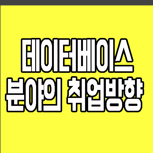  데이터베이스엔지니어 그리고 DBA 와 DA까지 취업방향