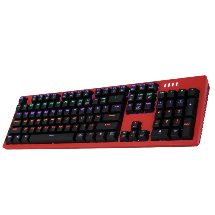  앱코 HACKER K516 축교환 측면 RGB 라이팅 이중사출 게이밍 기계식 키보드 청축, ABKO HACKER K516, 레드