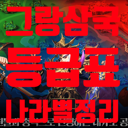  그랑삼국 등급표 나라별 정리