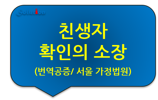 서울 가정법원 친생자 확인 및 부존재 확인의 소장 번역공증 [서울 가정법원 보정명령/판결문 번역공증 대행]