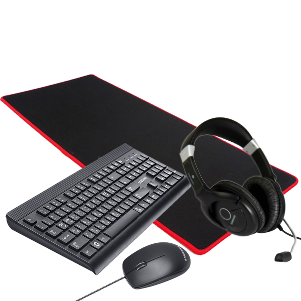  삼성전자 유선 키보드 마우스 합본 + 프리미엄 헤드셋 + 지군 게이밍 마우스패드, SKP-900B(키보드마우스), SHS-100V/B(헤드셋), 혼합색상