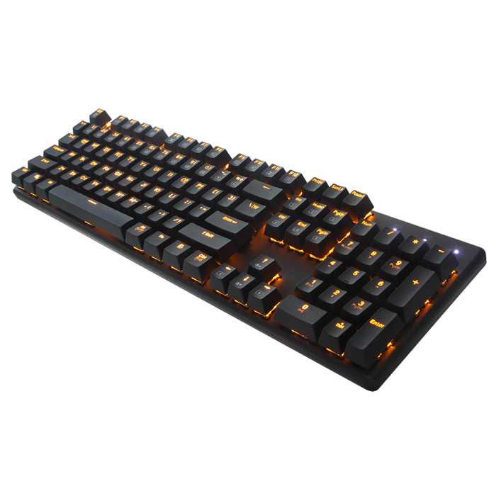  앱코 HACKER 단일 LED 축교환 게이밍 기계식 키보드 갈축, K590, 블랙