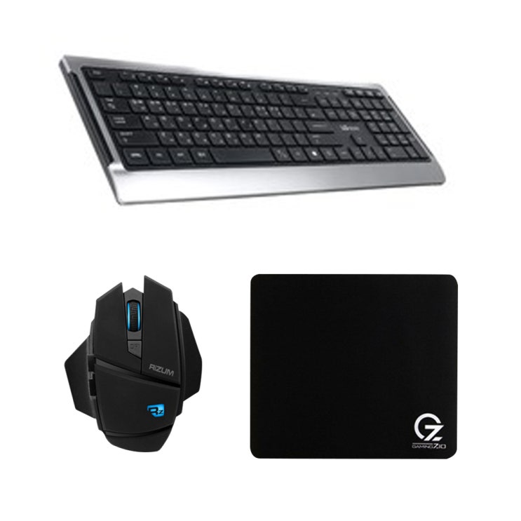  라이센스LG 프리미엄 멀티 USB 키보드 + 리줌 G-FACTOR 게이밍 마우스 + ZIO 마우스패드, K-1200(키보드), Z5(마우스), MP320(패드), 티타늄(키보드)