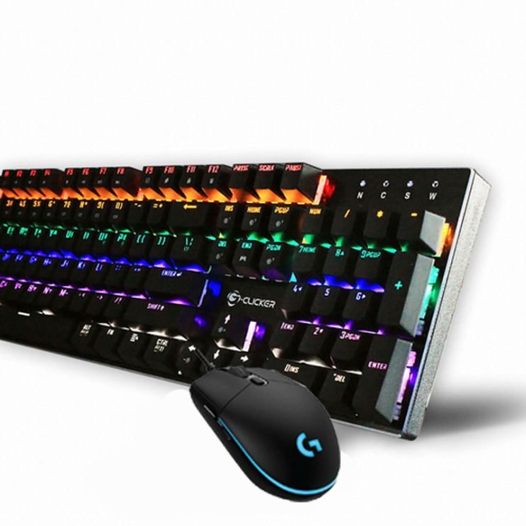  로지텍 G102 Prodigy 게이밍 + GK-K510 기계식 청축 유선키보드 마우스세트, 블랙, GK-K510 청축 + G102 Prodigy