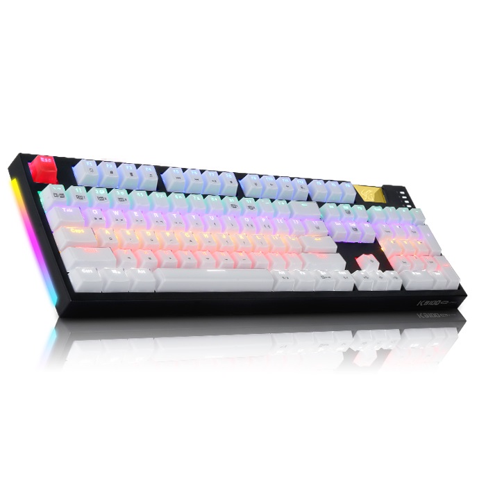  앱코 HACKER K9100 ARC 프리미엄 카일광축 완전방수 LED 게이밍 기계식 키보드, 블랙