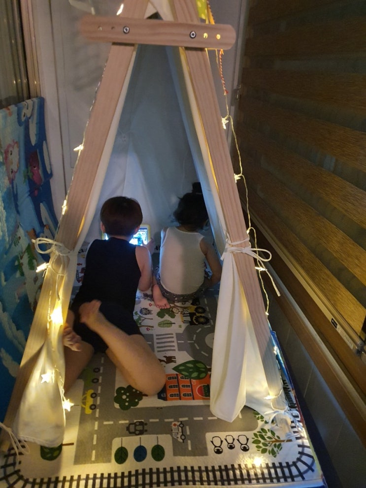  베란다 캠핑 업그레이드중