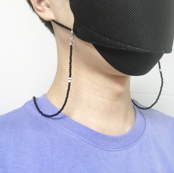  남성들도 쓰기 좋은 '블랙 비즈 마스크스트랩(마스크줄, 안경줄, 남성안경줄, 비즈안경줄)'