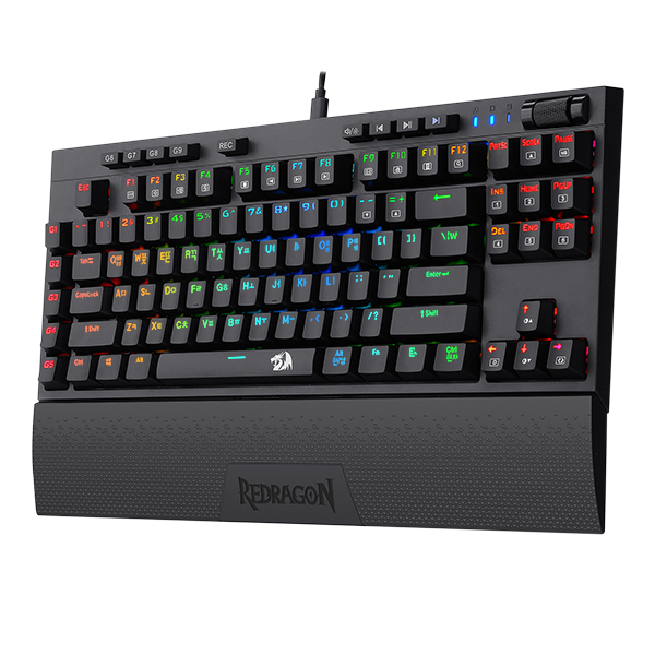  리드래곤 BROADSWORD 텐키리스 게이밍 키보드 갈축, K588RGB, 블랙