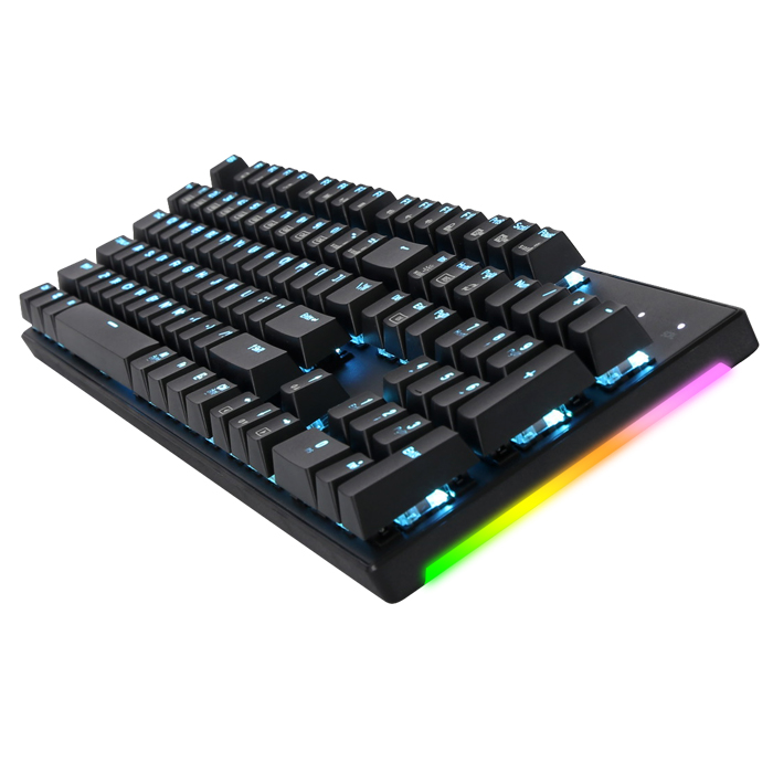  콕스 교체축 사이드 RGB 기계식 게이밍 키보드 갈축, 블랙, CK450