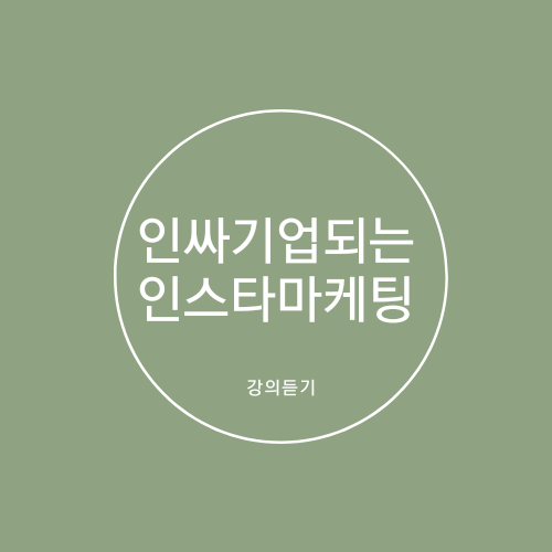  블린이가 들은 1인기업 인스타그램 마케팅 비대면 꿀강의