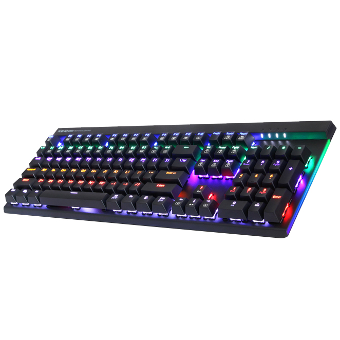  앱코 축교환 측면 LED 게이밍 기계식 키보드 갈축, K640 PLUS, 블랙
