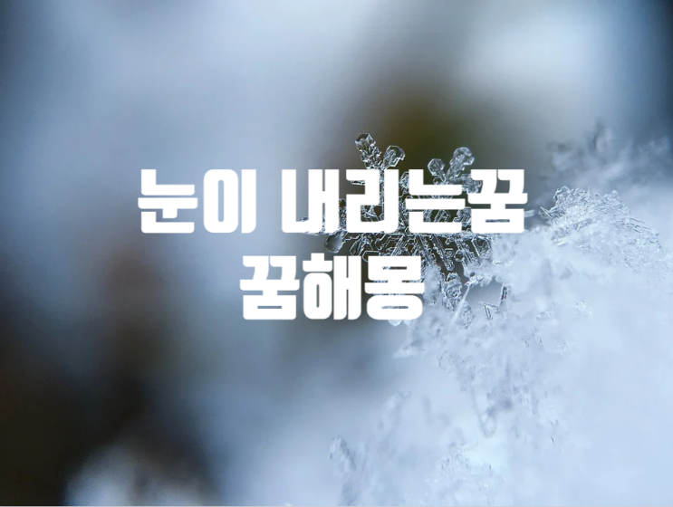  꿈속에서 눈이 펑펑 내린다면(꿈해몽)