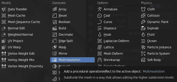 [Blender 2.9] Multiresolution Modifier