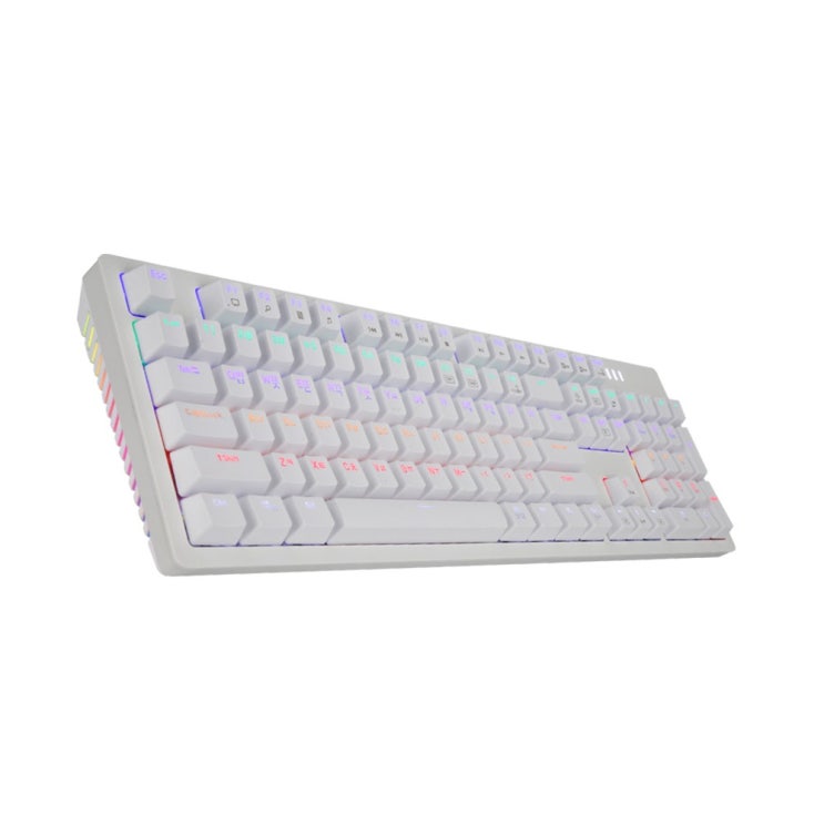  앱코 HACKER 축교환 측면 RGB 라이팅 이중사출 게이밍 기계식 키보드 적축, 화이트, K515
