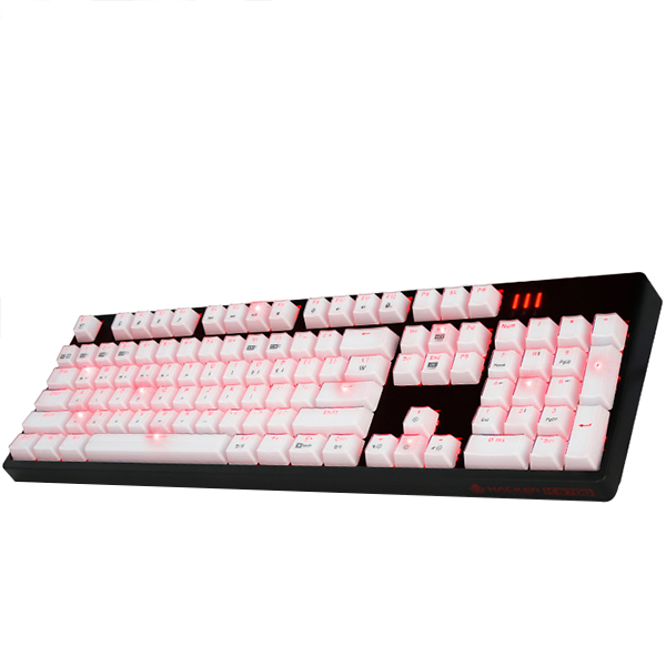  앱코 단일 RED LED 에디션 카일광축 게이밍 클릭 기계식키보드, K8700, 블랙 바디 + 화이트 크리스탈 키캡