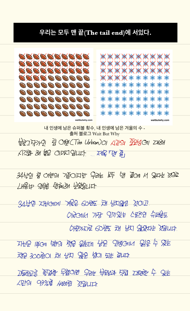  우리는 모두 [맨 끝(The tail end)]에 서 있다