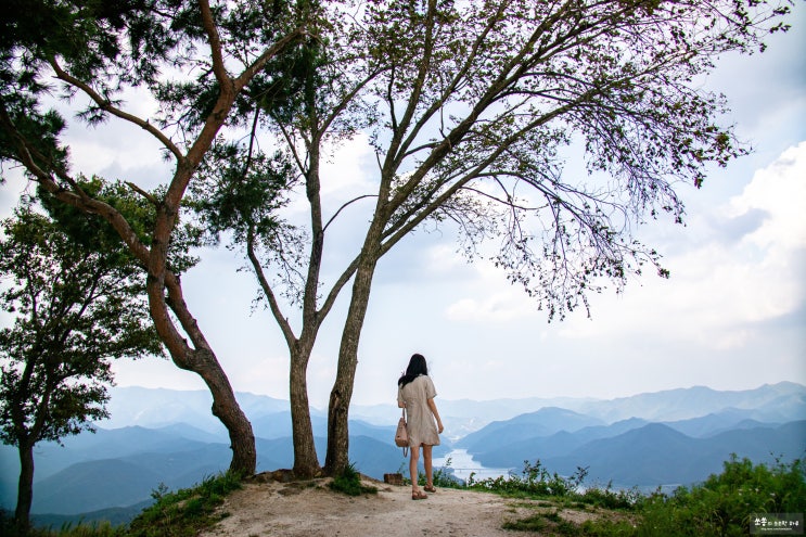  바람개비 언덕이 있는 군위 화산산성 전망대