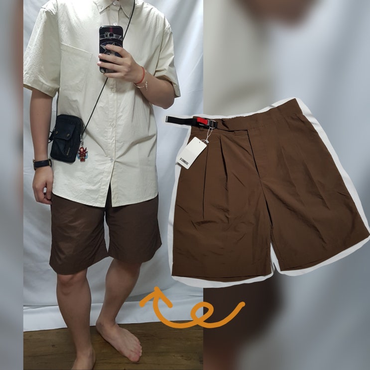  큐컴버스 피드락 구르카 쇼츠 멋스러운 반바지~시더브라운