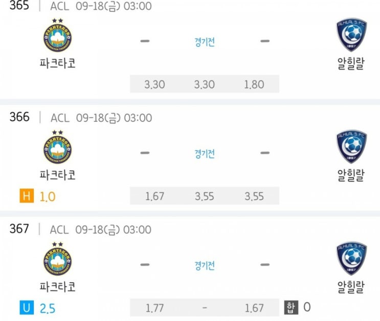 2020.09.17 ACL AFC 아시아 챔피언스리그 조별리그 4차전 파크타코 알힐랄