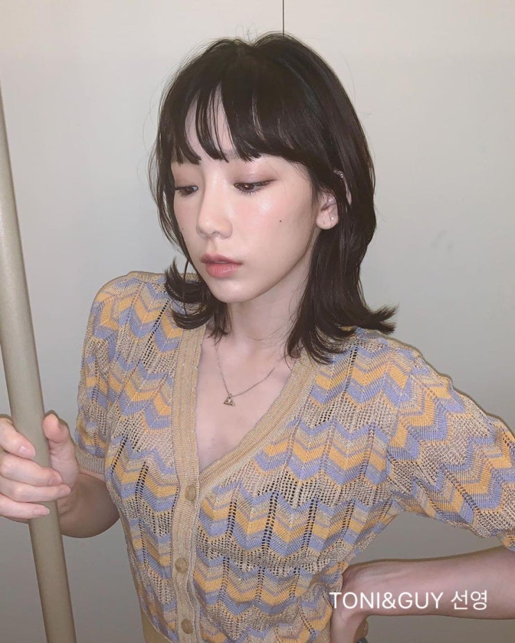  태연머리/태연/단발허쉬컷/허쉬컷/중간머리레이어드컷/중간머리스타일/단발/레이어드컷/샤밍컷/웬디머리/대구웬디머리/수지머리/대구허쉬컷/대구미용실/대구토니앤가이/토니앤가이선영