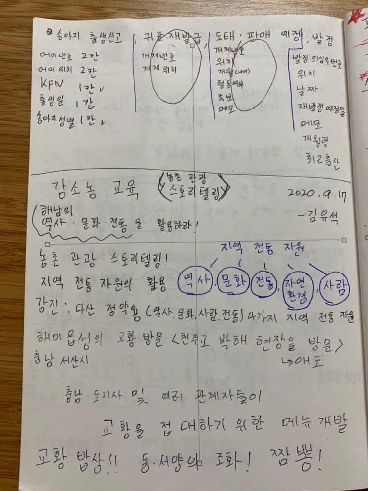 강소농 교육 - 농촌관광 스토리텔링 : 김유석 강사님 [전남 해남]