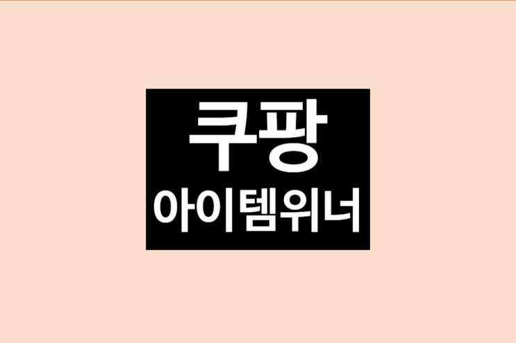  쿠팡 아이템위너 시스템