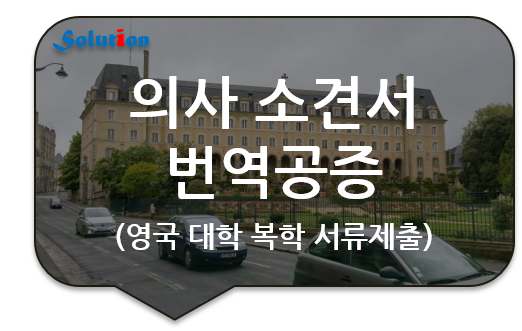 의사 소견서 번역공증 대행 [종합병원 진단서 번역공증] [광진/잠실/강동/강남 번역공증 대행]