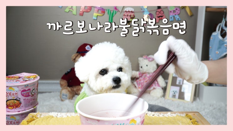  강아지 수제간식 펫푸드 까르보나라 불닭볶음면 만들기