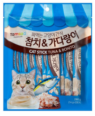  고양이 마약간식 탐사 짜먹는 참치+가다랑어 혼합맛 20개입!