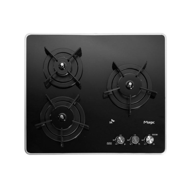  SK매직 블랙펄 프리미엄 빌트인 쿡탑 가스레인지 3구 560 x 480 mm, LNG, GRA-BA301D