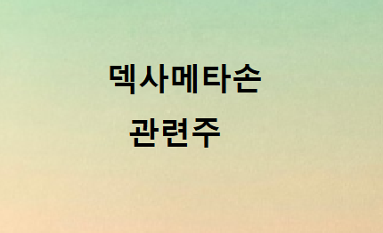 덱사메타손 관련주총정리 덱사메타손 관련주총정리