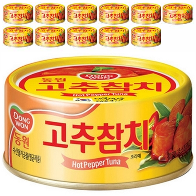  동원 고추 참치, 85g, 12개