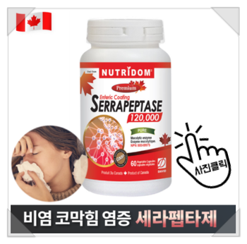  천연 소염성분의 캐나다 비염관리 영양제, 뉴트리돔 세라펩타제