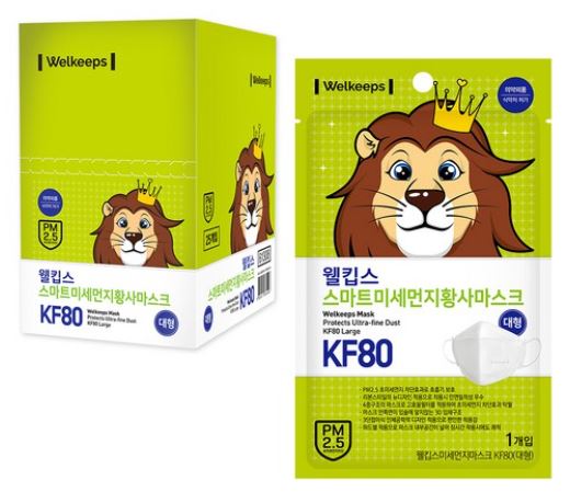  웰킵스 스마트 황사 마스크 KF80 대형 개별포장 추천!!!    정기배송 신청시 5% 추가할인!!!