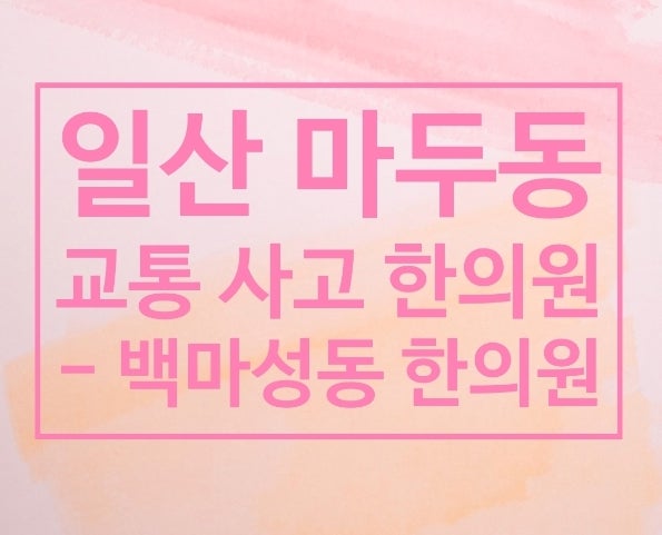 일산 마두동 교통사고치료한의원 [백마성동한의원] 3