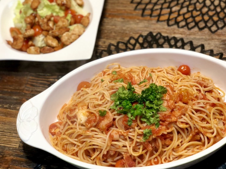  베이컨토마토스파게티 만들기 완전 맛나요^^