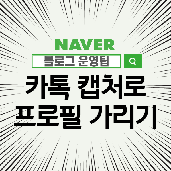  네이버 블로그 꾸미기 - 카톡 캡쳐 기능으로 카카오톡 프로필 가리기
