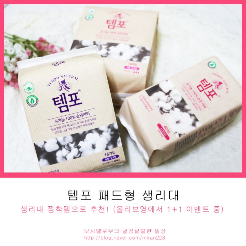 올리브영 추천템 템포 패드형 생리대, 1+1 이벤트 해요!