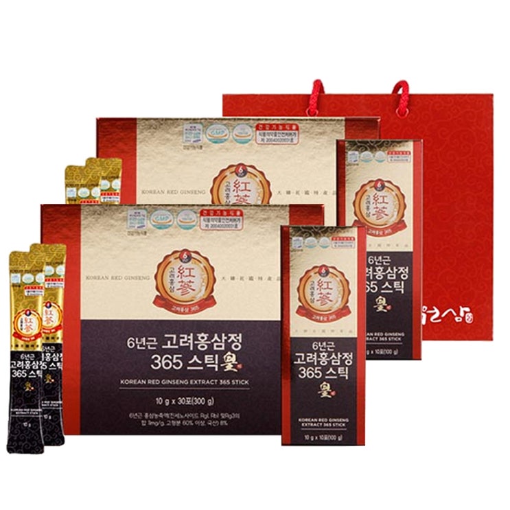  6년근 고려홍삼정 365 스틱 황, 10g, 60개입