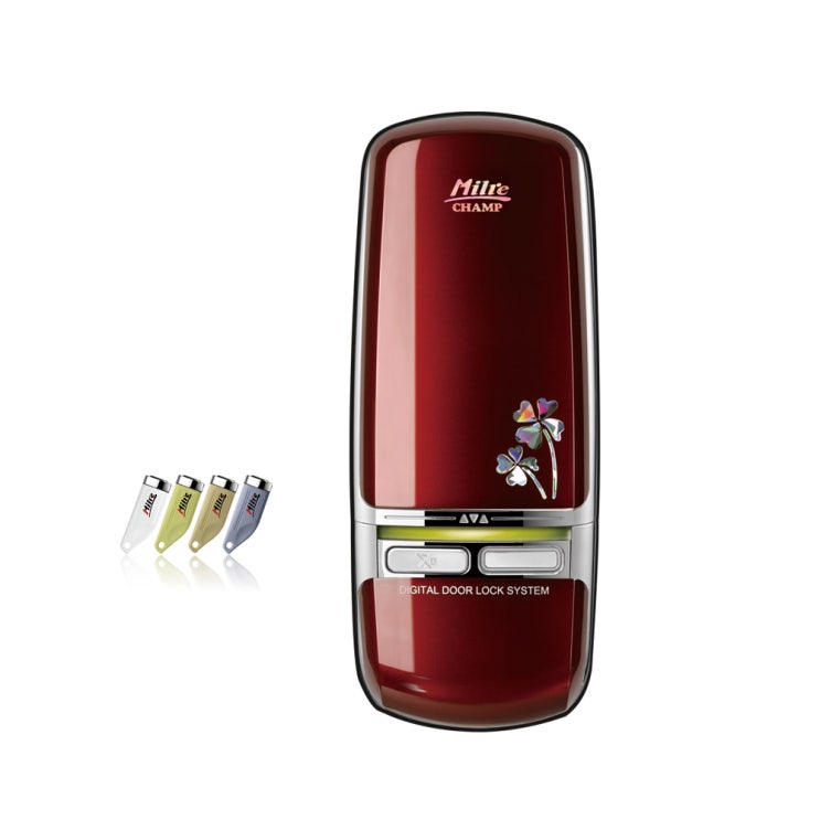  밀레 보조도어락 챔프 레드 MI-350D + 디지털키 4p