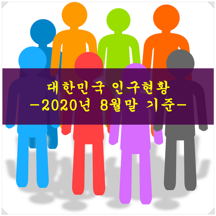  대한민국 인구현황(2020년 8월말 기준). 경기도 인구 집중현상 뚜렷!