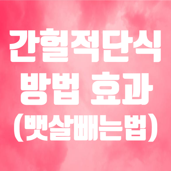  체지방 줄이는법, 간헐적 단식 방법 효과 부작용 간단 정리 (ft. 간헐적 단식 물 커피, 뱃살빼는법 )