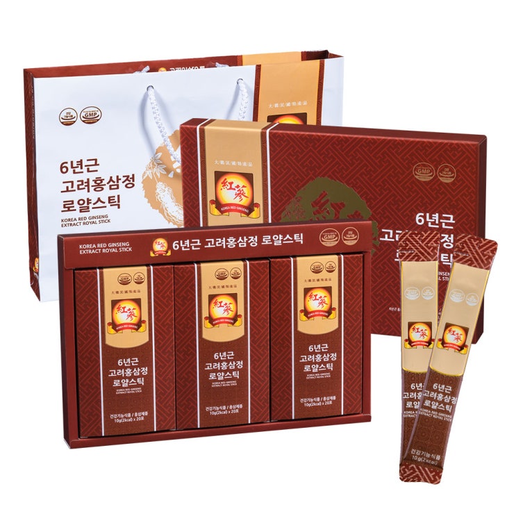  고려인삼유통 6년근 고려홍삼정 로얄스틱 + 쇼핑백, 10g, 60개입