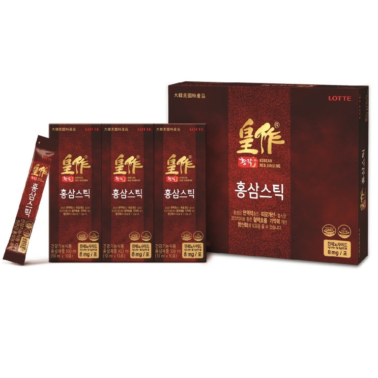  롯데헬스원 황작 홍삼 스틱, 30ml, 10개