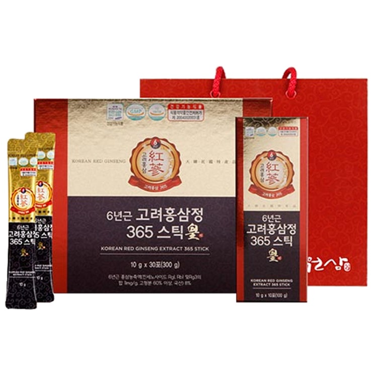  6년근 고려홍삼정 365 스틱 황, 10g, 30개입
