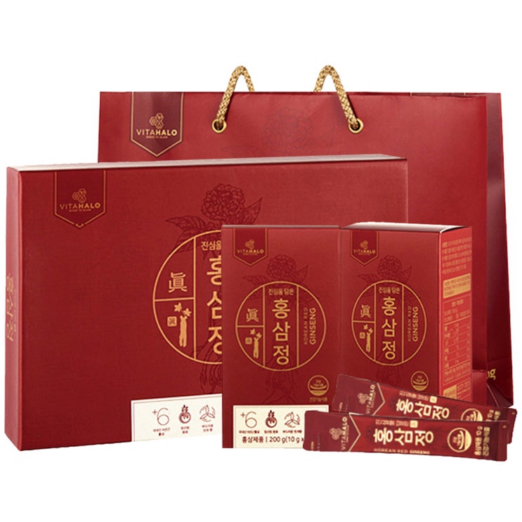  비타할로 진심을 담은 6년근 홍삼정 + 쇼핑백, 10g, 60개입