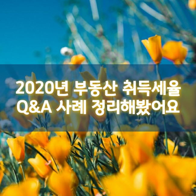  2020년 부동산 취득세율 Q&A 정리해봤어요