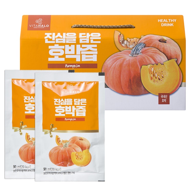  비타할로 진심을 담은 국내산 프리미엄 늙은 호박즙, 90ml, 30포